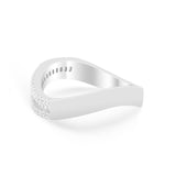 Curved Thumb Half Eternity Rings Round 925 Sterling Silver