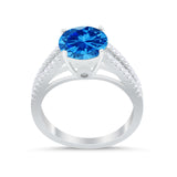 Vintage Style Round Simulated Cubic Zirconia Engagement Ring 925 Sterling Silver