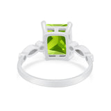 Radiant Cut Shank Simulated Cubic Zirconia 925 Sterling Silver Engagement Ring