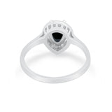 Solitaire Wedding Ring Pear Simulated Cubic Zirconia 925 Sterling Silver