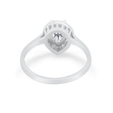 Solitaire Wedding Ring Pear Simulated Cubic Zirconia 925 Sterling Silver