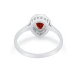 Solitaire Wedding Ring Pear Simulated Cubic Zirconia 925 Sterling Silver