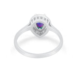 Solitaire Wedding Ring Pear Simulated Cubic Zirconia 925 Sterling Silver