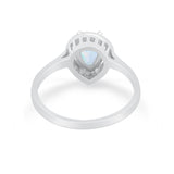 Solitaire Wedding Ring Pear Simulated Cubic Zirconia 925 Sterling Silver