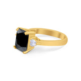 Three Stone Wedding Ring Heart Simulated Cubic Zirconia 925 Sterling Silver BA1058