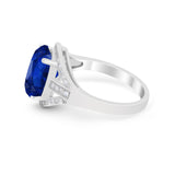 Art Deco Engagement Bridal Ring Simulated Cubic Zirconia 925 Sterling Silver BA1059
