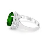 Art Deco Engagement Bridal Ring Simulated Cubic Zirconia 925 Sterling Silver BA1059