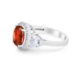 Three Stone Engagement Ring Simulated Cubic Zirconia 925 Sterling Silver BA1067