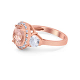 Three Stone Engagement Ring Simulated Cubic Zirconia 925 Sterling Silver BA1067
