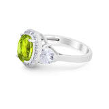 Three Stone Engagement Ring Simulated Cubic Zirconia 925 Sterling Silver BA1067
