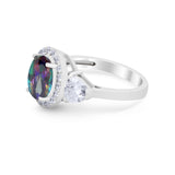 Three Stone Engagement Ring Simulated Cubic Zirconia 925 Sterling Silver BA1067