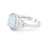 Three Stone Engagement Ring Simulated Cubic Zirconia 925 Sterling Silver BA1067