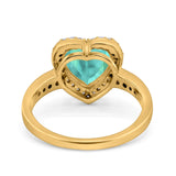 Halo Heart Promise Ring Simulated Cubic Zirconia 925 Sterling Silver