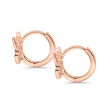 Butterfly Marquise Lever Back Earrings Hoop Huggie Design Simulated CZ 925 Sterling Silver (12mm)