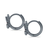 Butterfly Marquise Lever Back Earrings Hoop Huggie Design Simulated CZ 925 Sterling Silver (12mm)