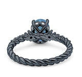 Hidden Halo Twisted Rope Oval Lab Alexandrite Engagement Ring