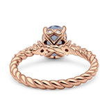 Hidden Halo Twisted Rope Oval Natural Aquamarine Engagement Ring