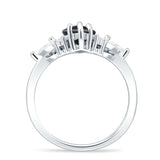 Two Piece Kite Bridal Ring Cubic Zirconia 925 Sterling Silver