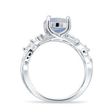 Two Piece Pear Teardrop Natural Moonstone Bridal Ring 925 Sterling Silver