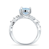Art Deco Round Cubic Zirconia Infinity Leaf Design Bridal Ring 925 Sterling Silver