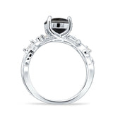Art Deco Round Cubic Zirconia Infinity Leaf Design Bridal Ring 925 Sterling Silver