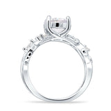 Art Deco Round Cubic Zirconia Infinity Leaf Design Bridal Ring 925 Sterling Silver