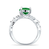 Art Deco Round Cubic Zirconia Infinity Leaf Design Bridal Ring 925 Sterling Silver