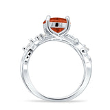 Art Deco Round Cubic Zirconia Infinity Leaf Design Bridal Ring 925 Sterling Silver