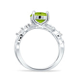 Art Deco Round Cubic Zirconia Infinity Leaf Design Bridal Ring 925 Sterling Silver