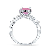 Art Deco Round Cubic Zirconia Infinity Leaf Design Bridal Ring 925 Sterling Silver