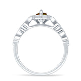 Art Deco Engagement Ring Halo Marquise Cubic Zirconia 925 Sterling Silver