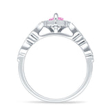 Art Deco Engagement Ring Halo Marquise Cubic Zirconia 925 Sterling Silver