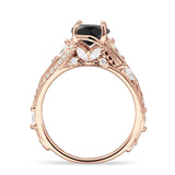 Round Engagement Ring Split Shank Cubic Zirconia 925 Sterling Silver