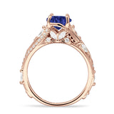 Round Engagement Ring Split Shank Cubic Zirconia 925 Sterling Silver