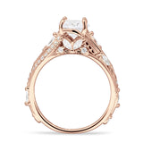 Round Engagement Ring Split Shank Cubic Zirconia 925 Sterling Silver