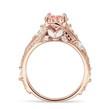 Round Engagement Ring Split Shank Cubic Zirconia 925 Sterling Silver