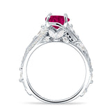 Round Engagement Ring Split Shank Cubic Zirconia 925 Sterling Silver