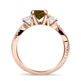 Infinity Round Three Stone Ring Cubic Zirconia 925 Sterling Silver
