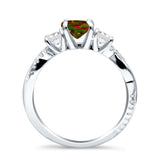 Infinity Round Three Stone Ring Cubic Zirconia 925 Sterling Silver