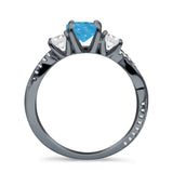 Infinity Round Three Stone Ring Cubic Zirconia 925 Sterling Silver