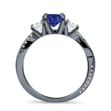 Infinity Round Three Stone Ring Cubic Zirconia 925 Sterling Silver