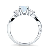Infinity Round Three Stone Ring Cubic Zirconia 925 Sterling Silver