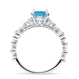 Vintage Style Round Engagement Ring Cubic Zirconia 925 Sterling Silver