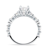 Vintage Style Round Engagement Ring Cubic Zirconia 925 Sterling Silver