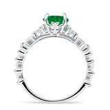 Vintage Style Round Engagement Ring Cubic Zirconia 925 Sterling Silver