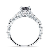 Round Natural Rutilated Quartz Pear Teardrop Engagement Ring 925 Sterling Silver