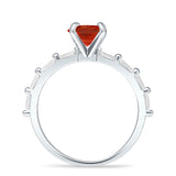 Art Deco Emerald Cut Solitaire Cubic Zirconia Wedding Ring 925 Sterling Silver