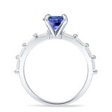 Art Deco Emerald Cut Solitaire Cubic Zirconia Wedding Ring 925 Sterling Silver