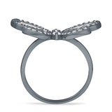 Butterfly Cluster Ring Sparkling Crystal Baguette Cubic Zirconia 925 Sterling Silver
