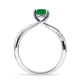 Solitaire Round Split Shank Ring Cubic Zirconia 925 Sterling Silver